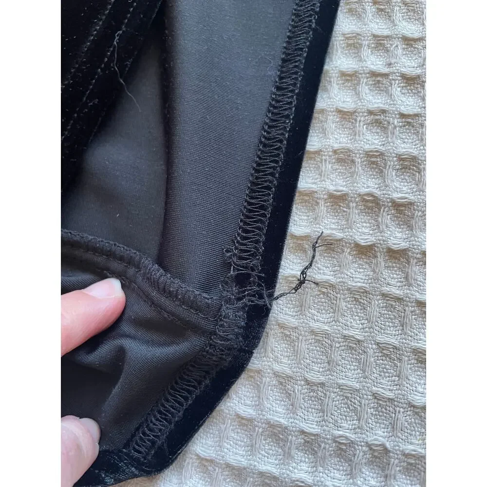 Jonathan Martin Black Velvet Long Sleeve Romantic Mini Shirt Dress Size Medium - Picture 6 of 9